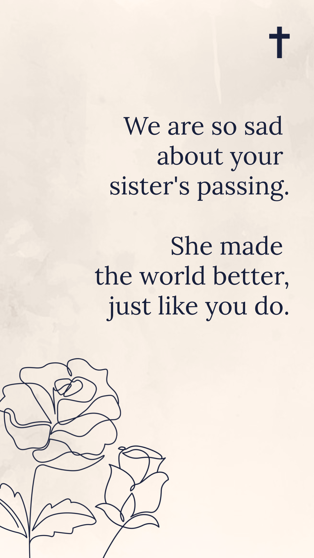 Sympathy Message Loss of Sister Template