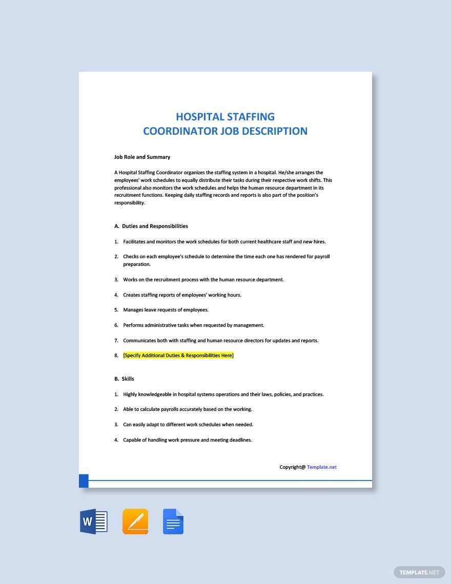 Coordinator Job Description Templates 73+ Docs, Free Downloads