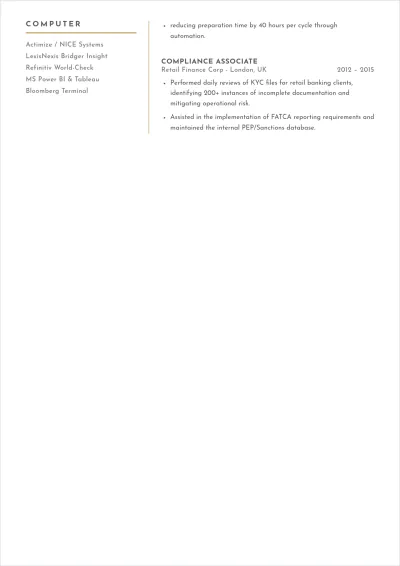 Free Corporate Compliance Officer ATS Resume Template