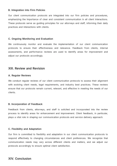 Free Law Firm Client Communication Protocol Procedure Template to Edit Online