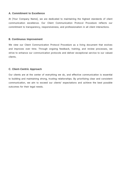 Free Law Firm Client Communication Protocol Procedure Template to Edit Online
