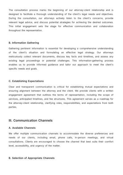 Free Law Firm Client Communication Protocol Procedure Template to Edit Online