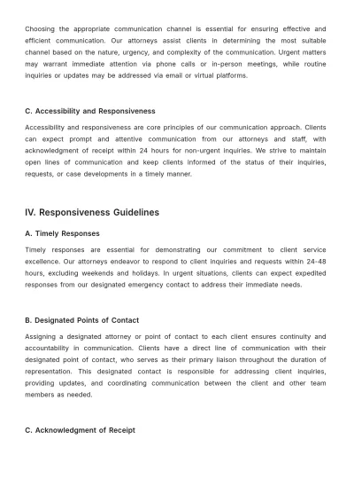 Free Law Firm Client Communication Protocol Procedure Template to Edit Online