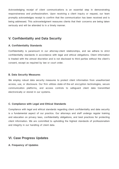 Free Law Firm Client Communication Protocol Procedure Template to Edit Online