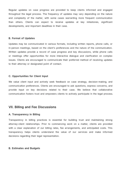 Free Law Firm Client Communication Protocol Procedure Template to Edit Online