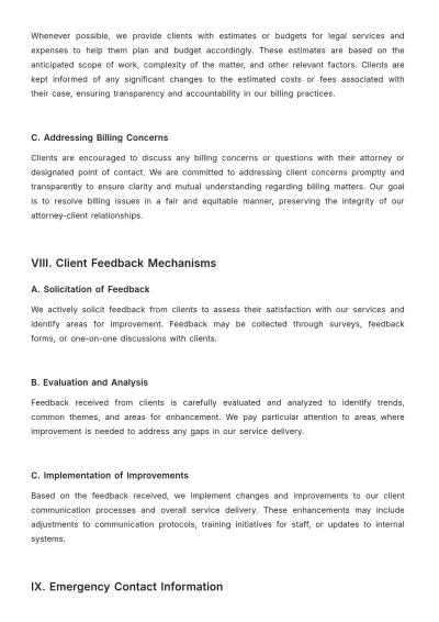 Free Law Firm Client Communication Protocol Procedure Template to Edit Online