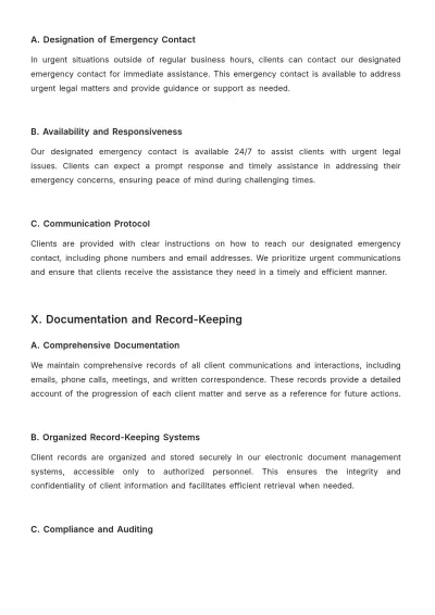 Free Law Firm Client Communication Protocol Procedure Template to Edit Online