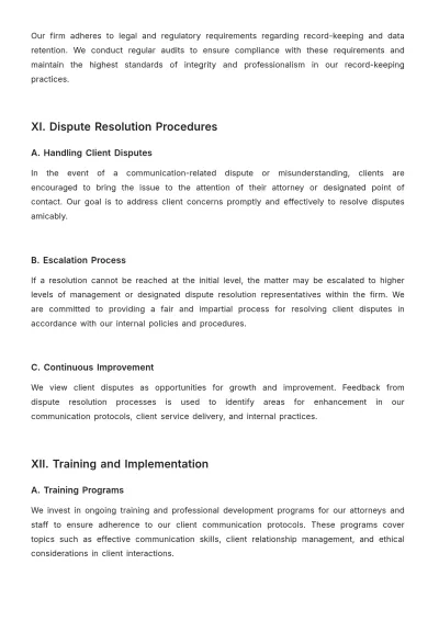 Free Law Firm Client Communication Protocol Procedure Template to Edit Online