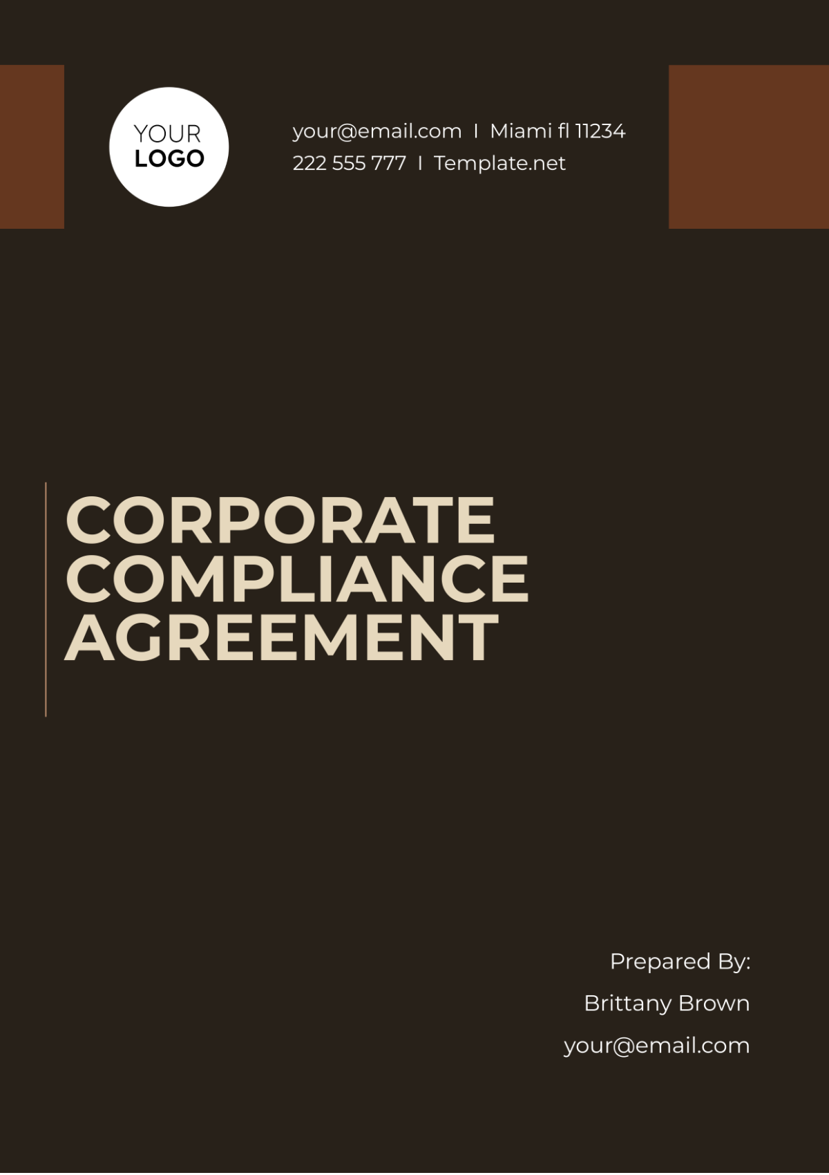 Corporate Compliance Agreement Template