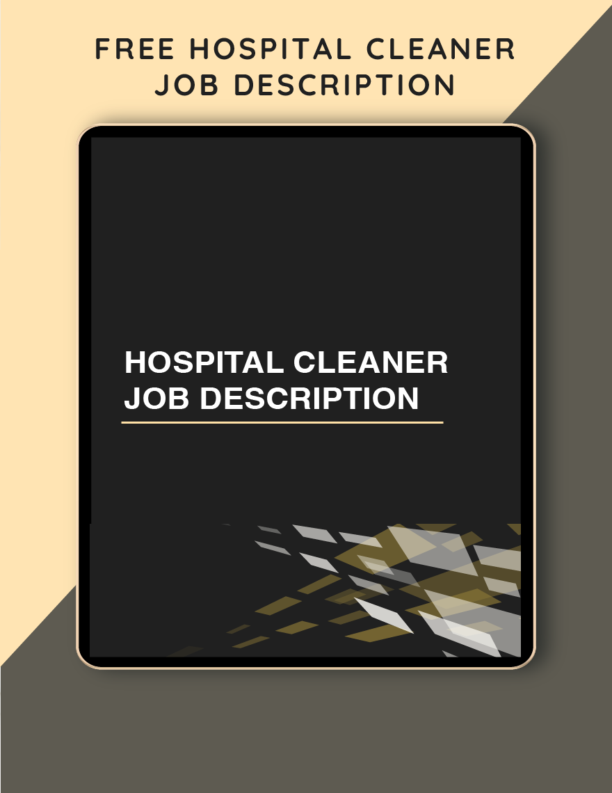 Cleaner Job Description Template
