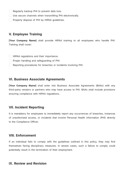 Free Digital Marketing Agency HIPAA Compliance Policy Template to Edit Online
