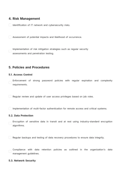 Free IT Network And Cybersecurity Compliance Plan Template to Edit Online