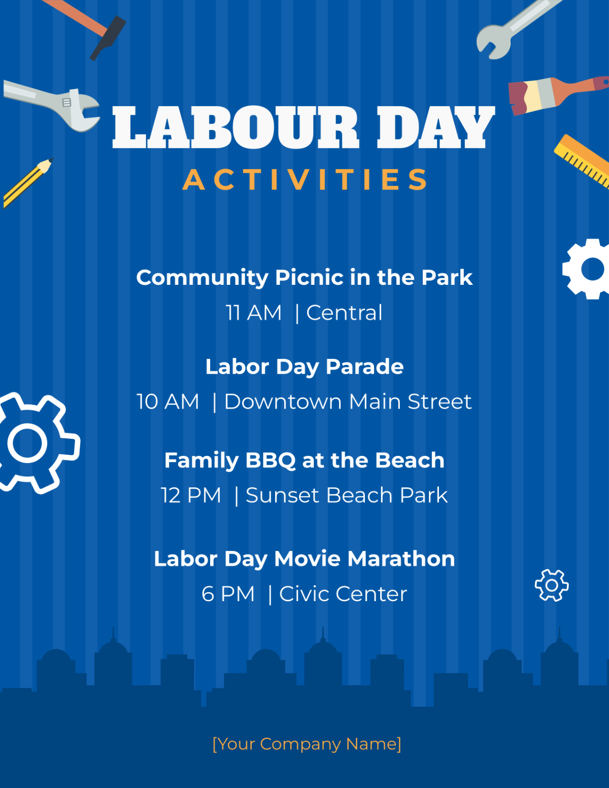 Free Labour day Activities Template