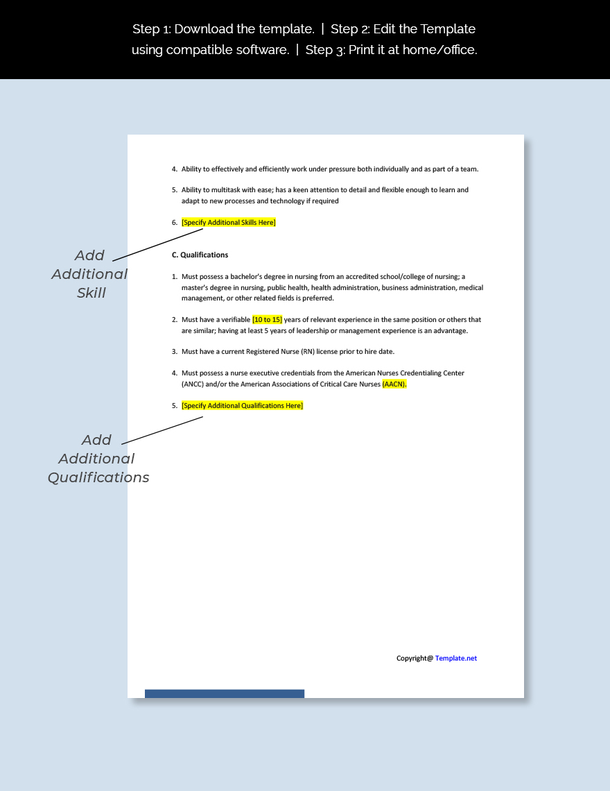 Hospital Administrator Job Ad Description Template Google Docs Word 