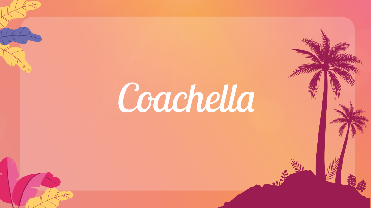 Coachella Invitation Background Template