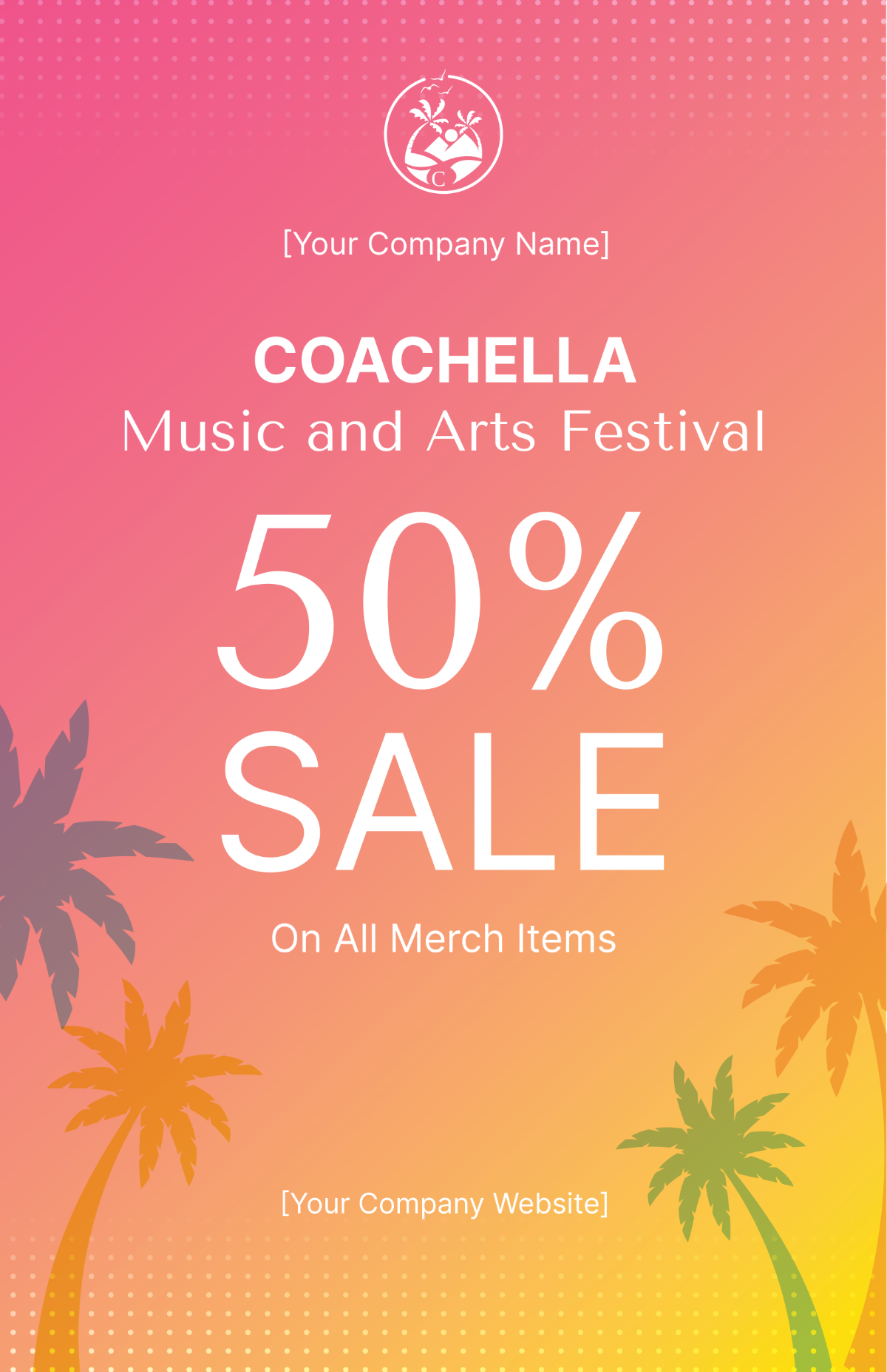 Free Coachella Sale Poster Template