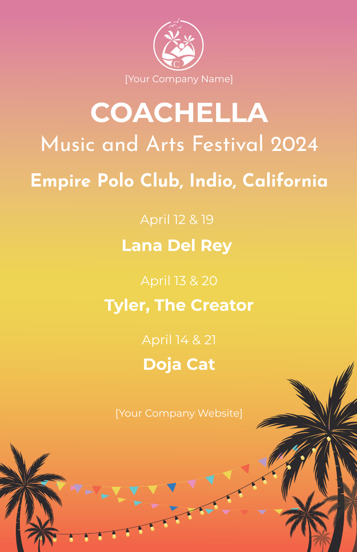 Coachella Poster by Year Template
