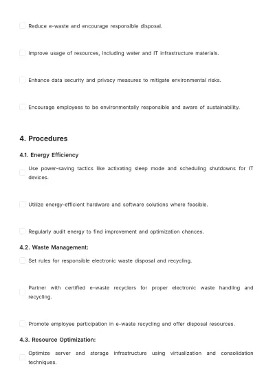 Free IT Environmental And Sustainability Compliance Plan Template to Edit Online