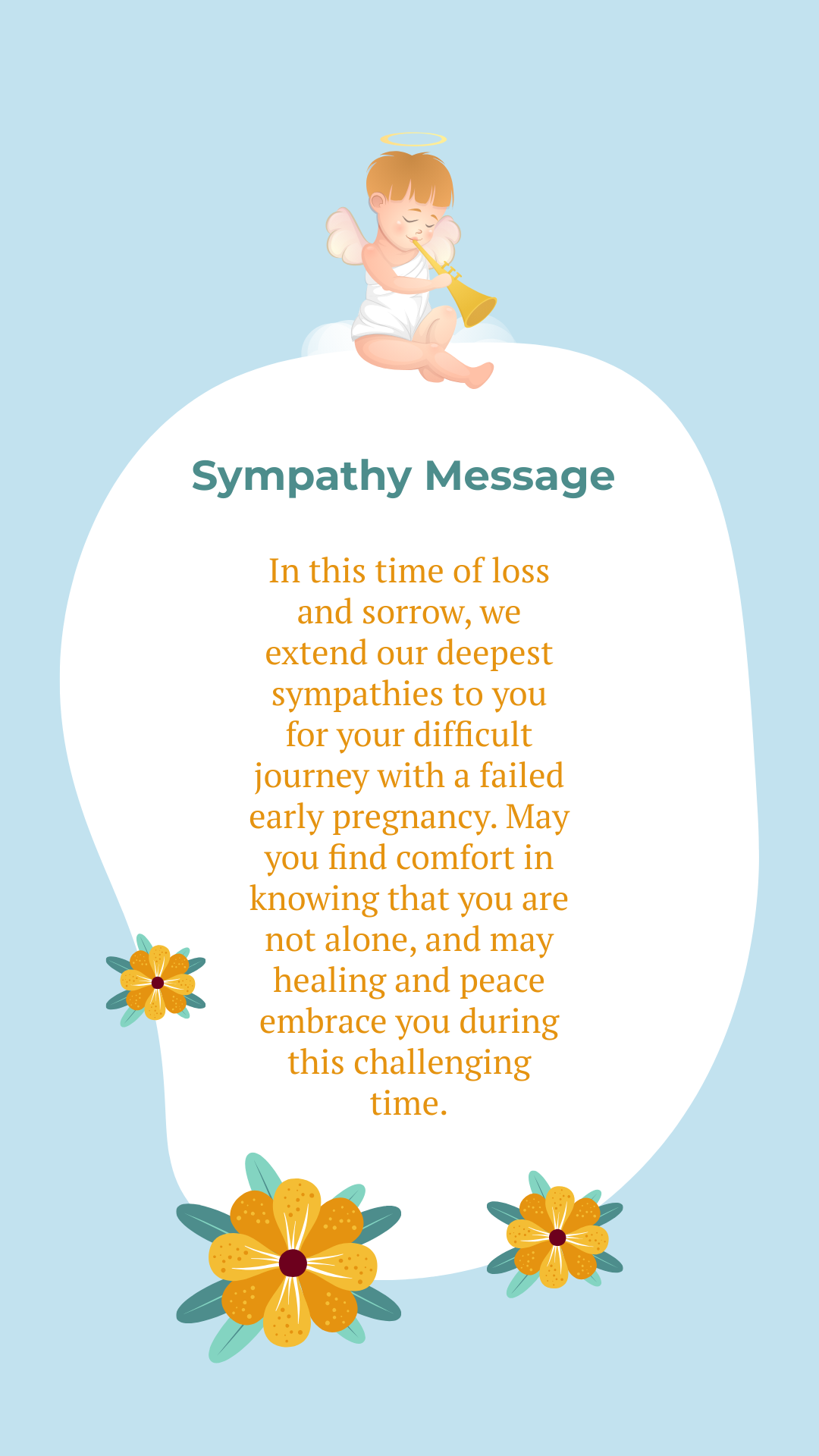 Failed Early Pregnancy sympathy message Template