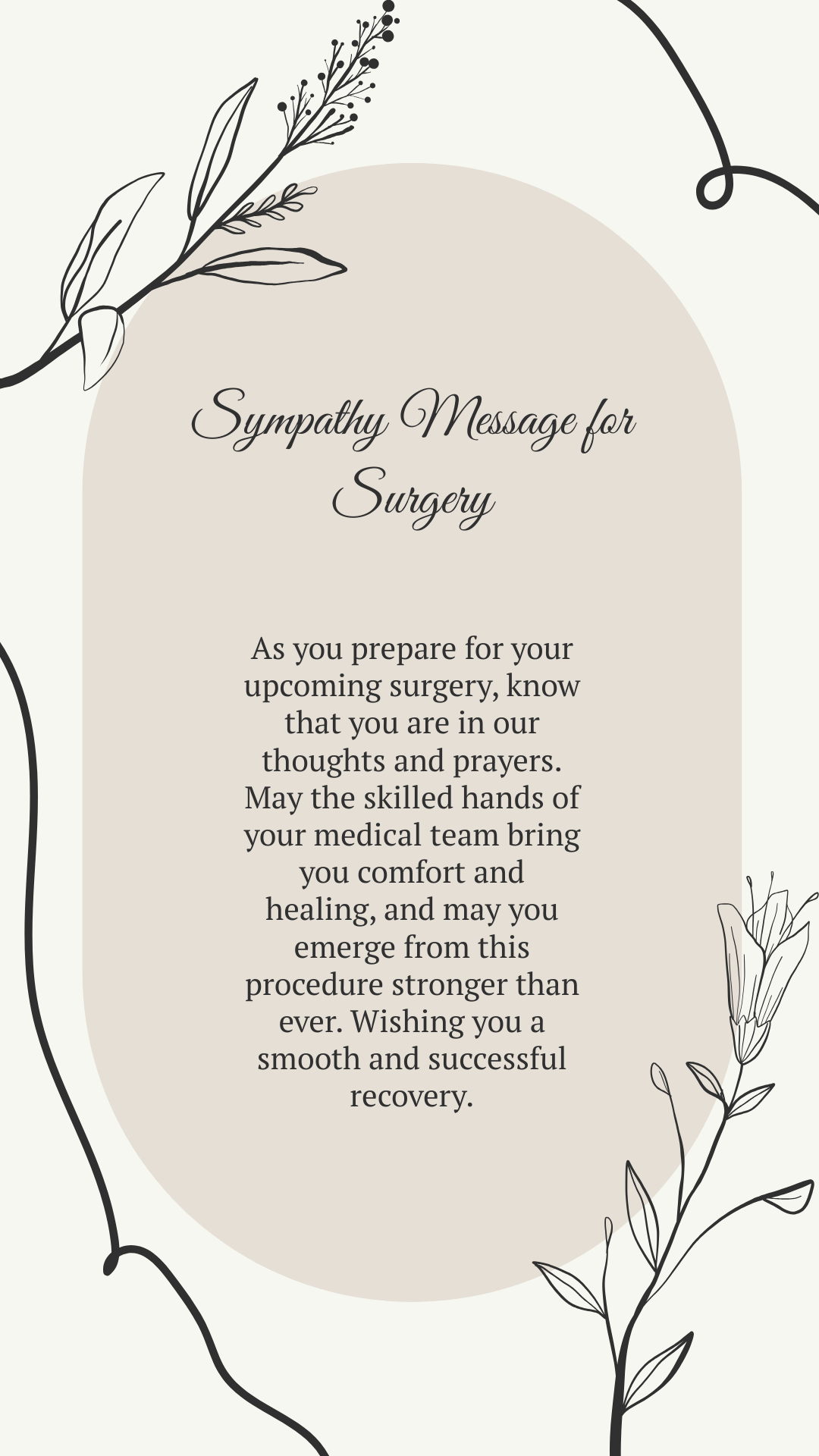 Free sympathy message for surgery Template