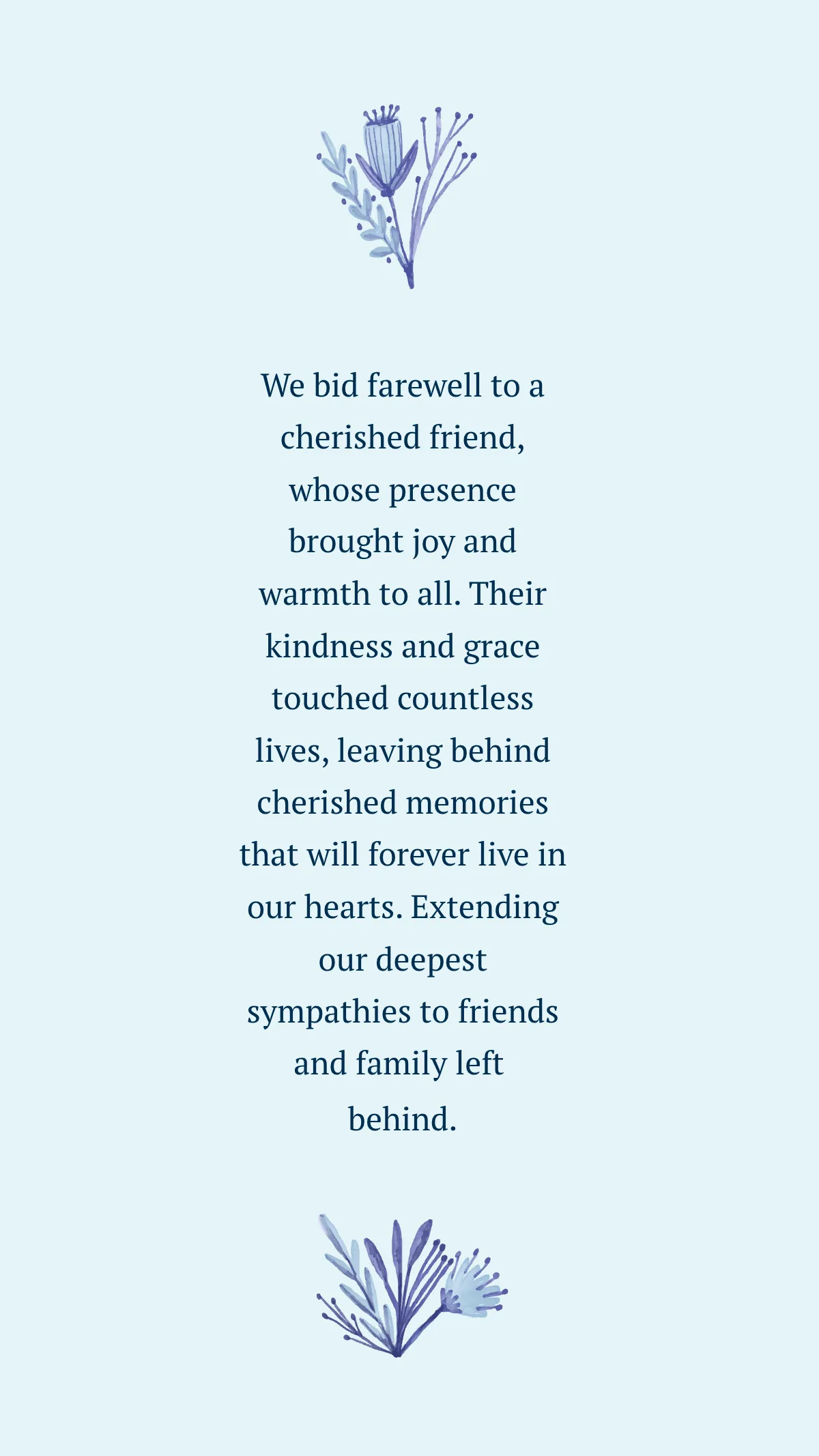 Free Obituary sympathy message Template to Edit Online