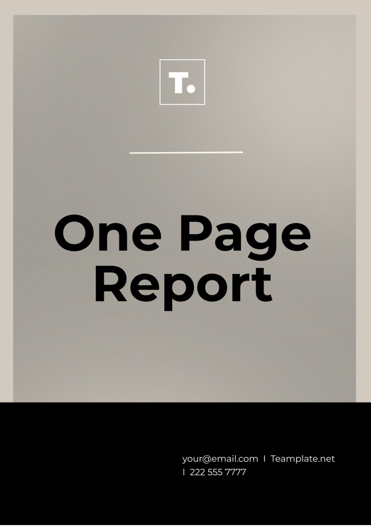 One Page Report Template