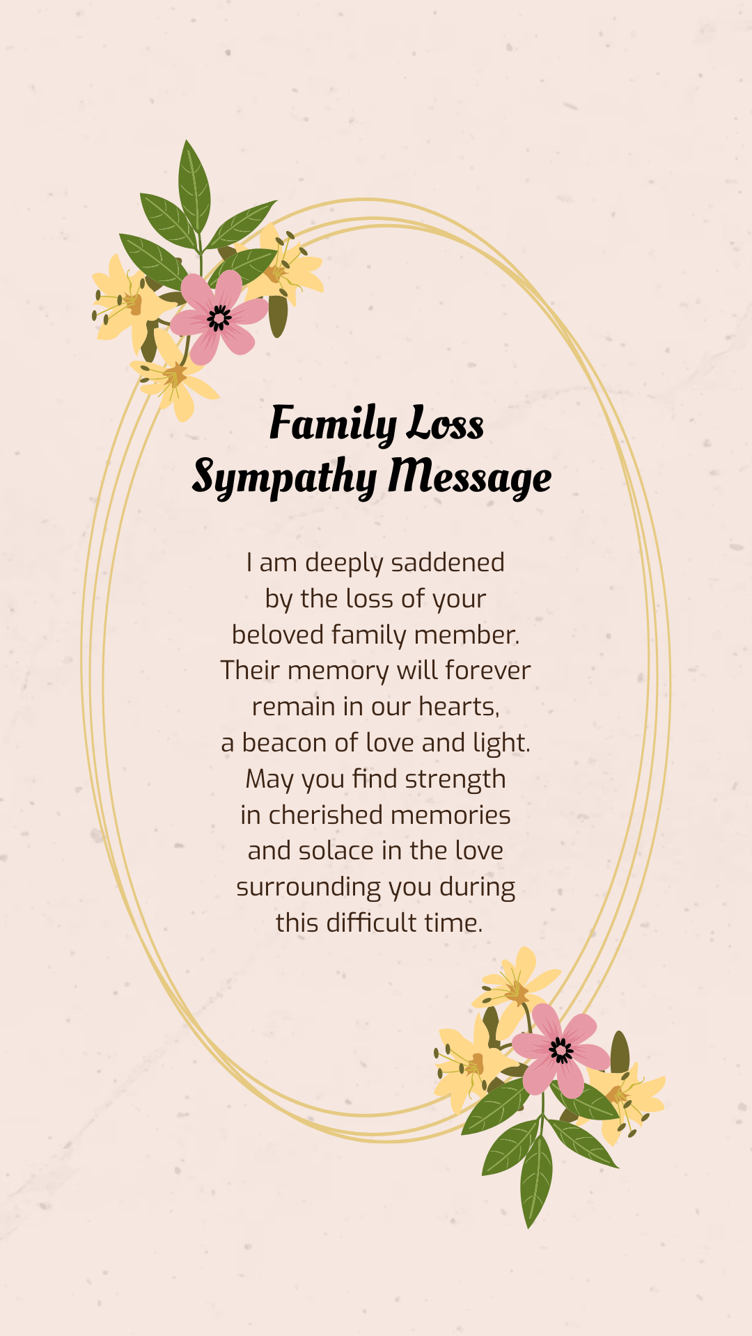 Family Loss Sympathy Message