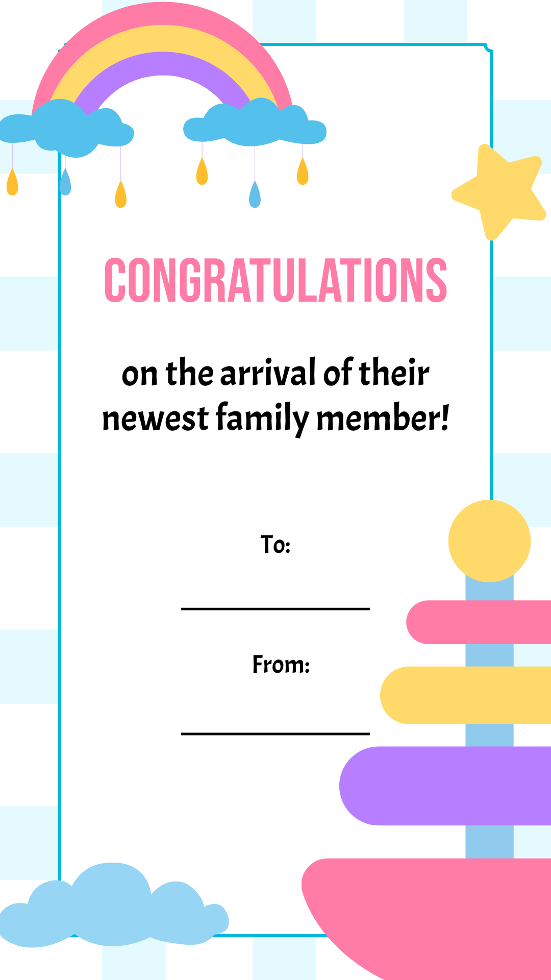 Free Congratulations to the Baby Gift Tag Template