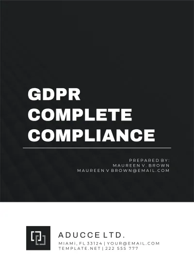 Free GDPR Complete Compliance Template to Edit Online
