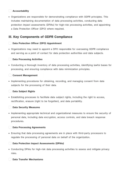 Free GDPR Complete Compliance Template to Edit Online