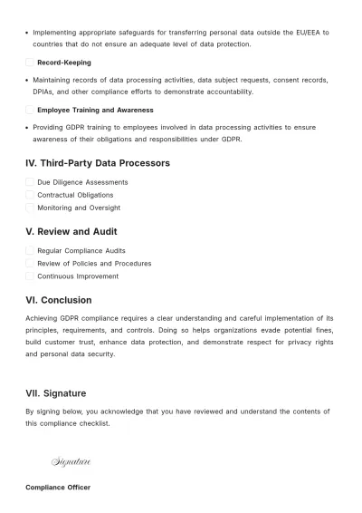 Free GDPR Complete Compliance Template to Edit Online