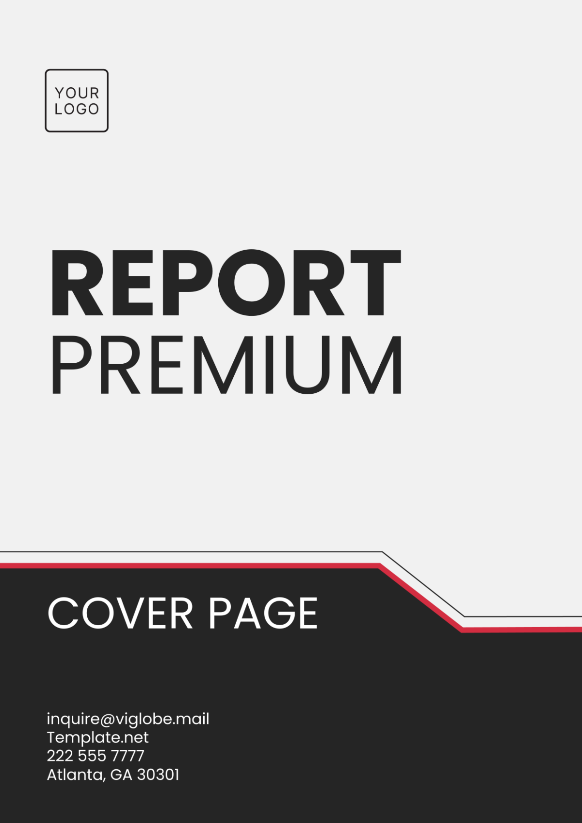 Report Premium Cover Page Template - Edit Online & Download