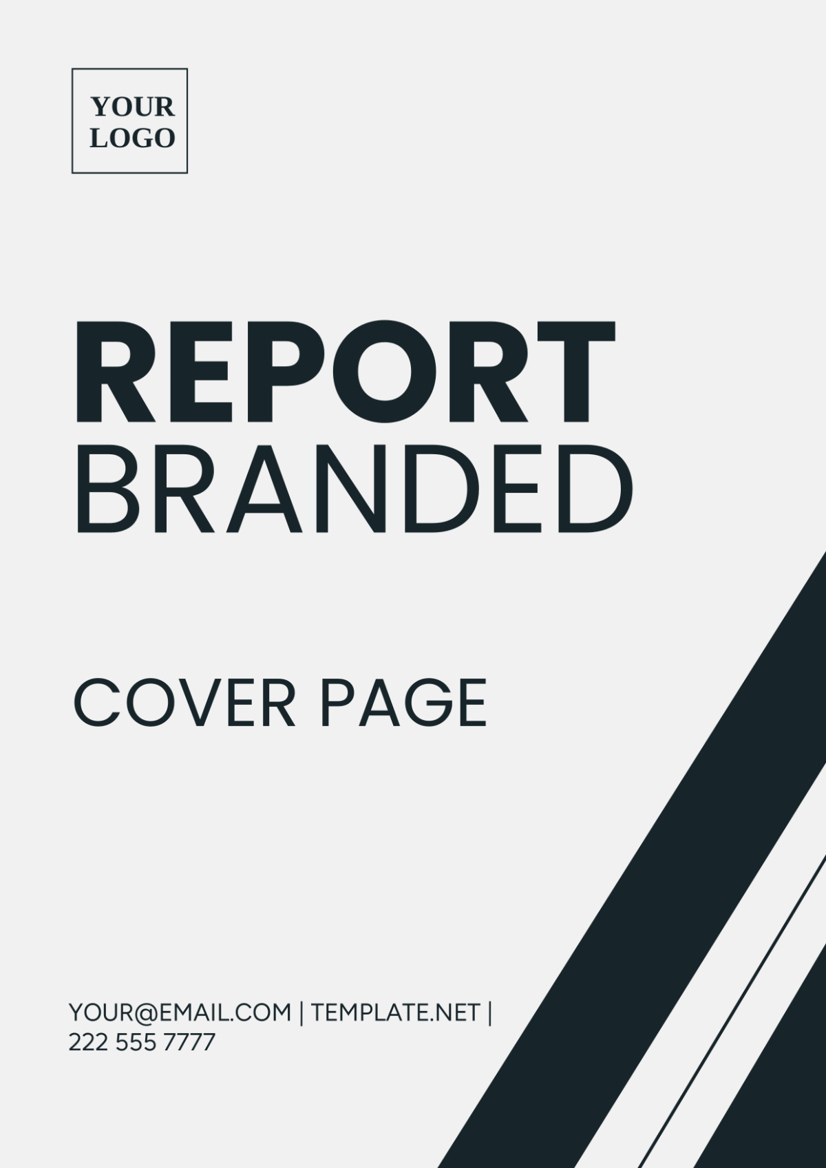 Report Branded Cover Page Template