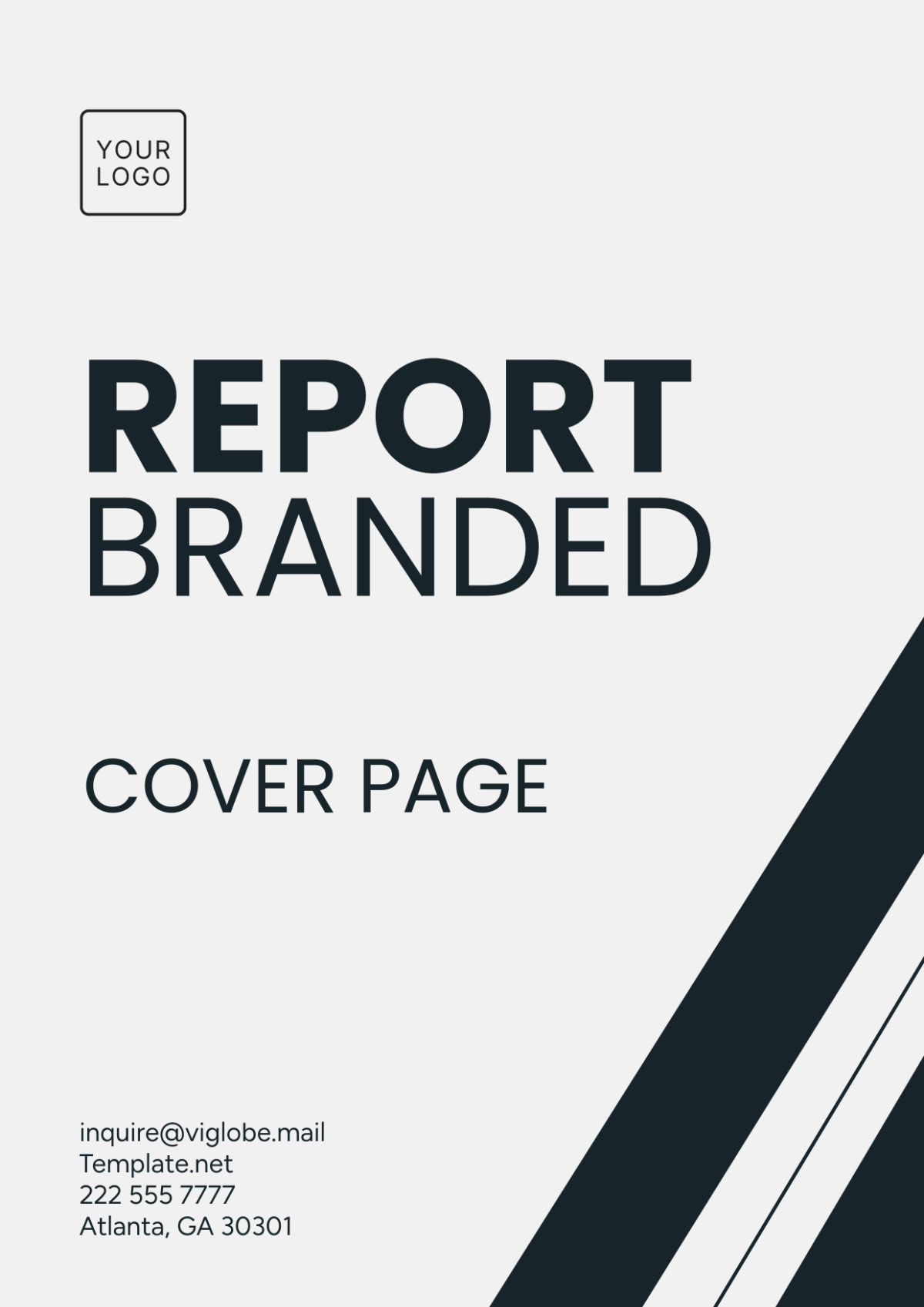 Report Branded Cover Page Template - Edit Online & Download