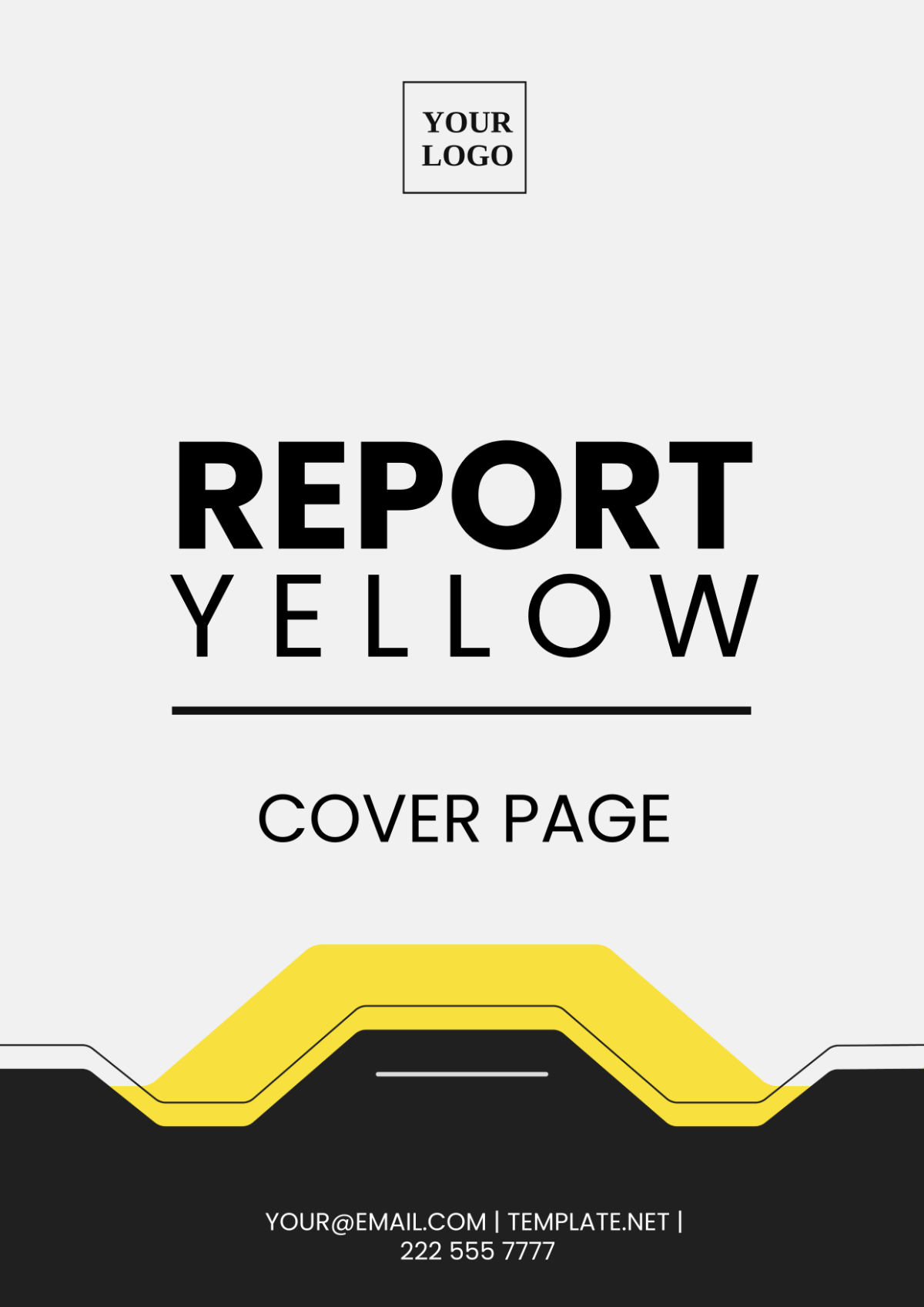 Report Yellow Cover Page Template