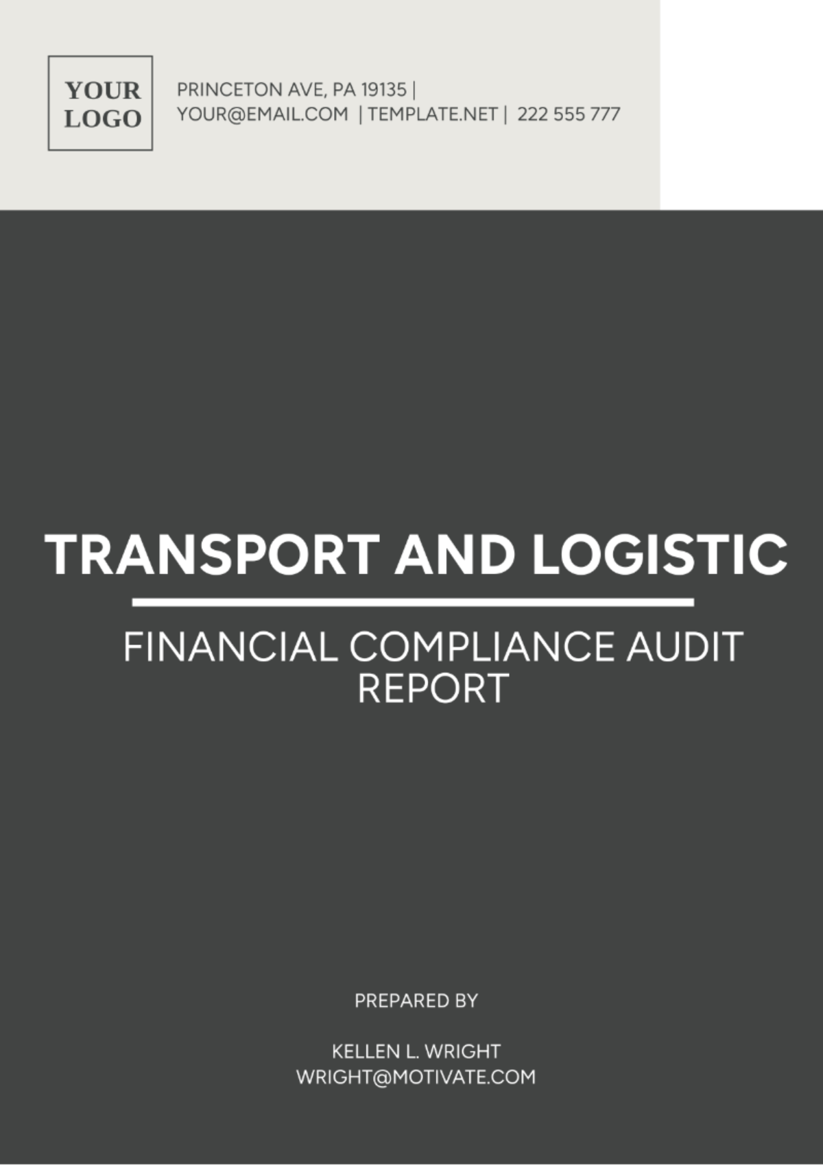 Transport And Logistics Financial Compliance Audit Report Template