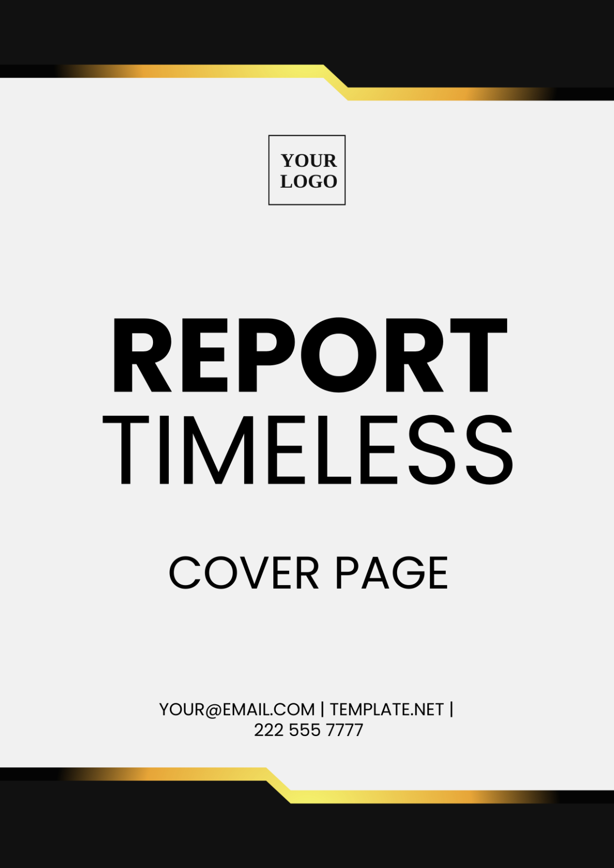 Report Timeless Cover Page Template