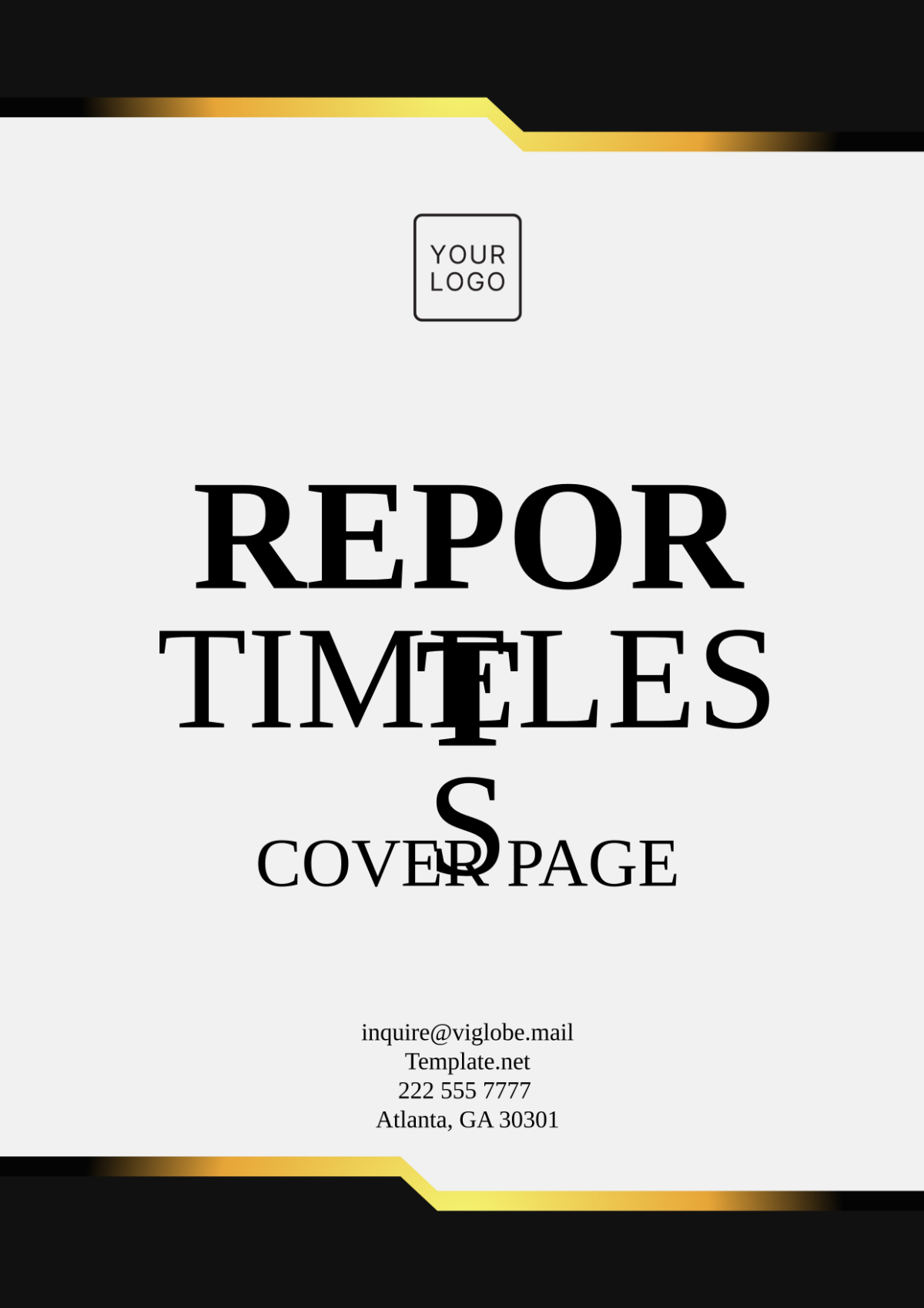 Report Timeless Cover Page Template - Edit Online & Download