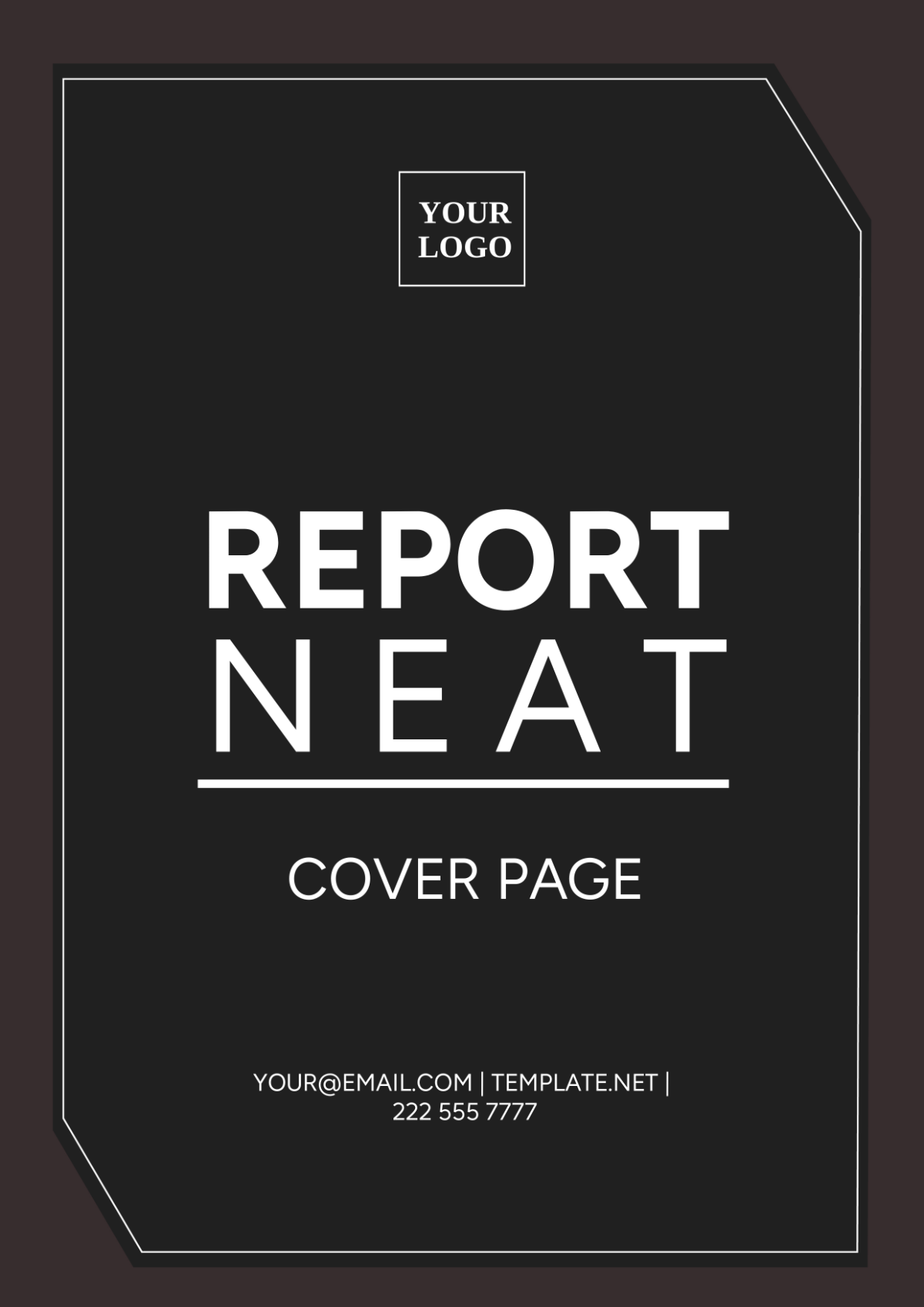 Report Neat Cover Page Template