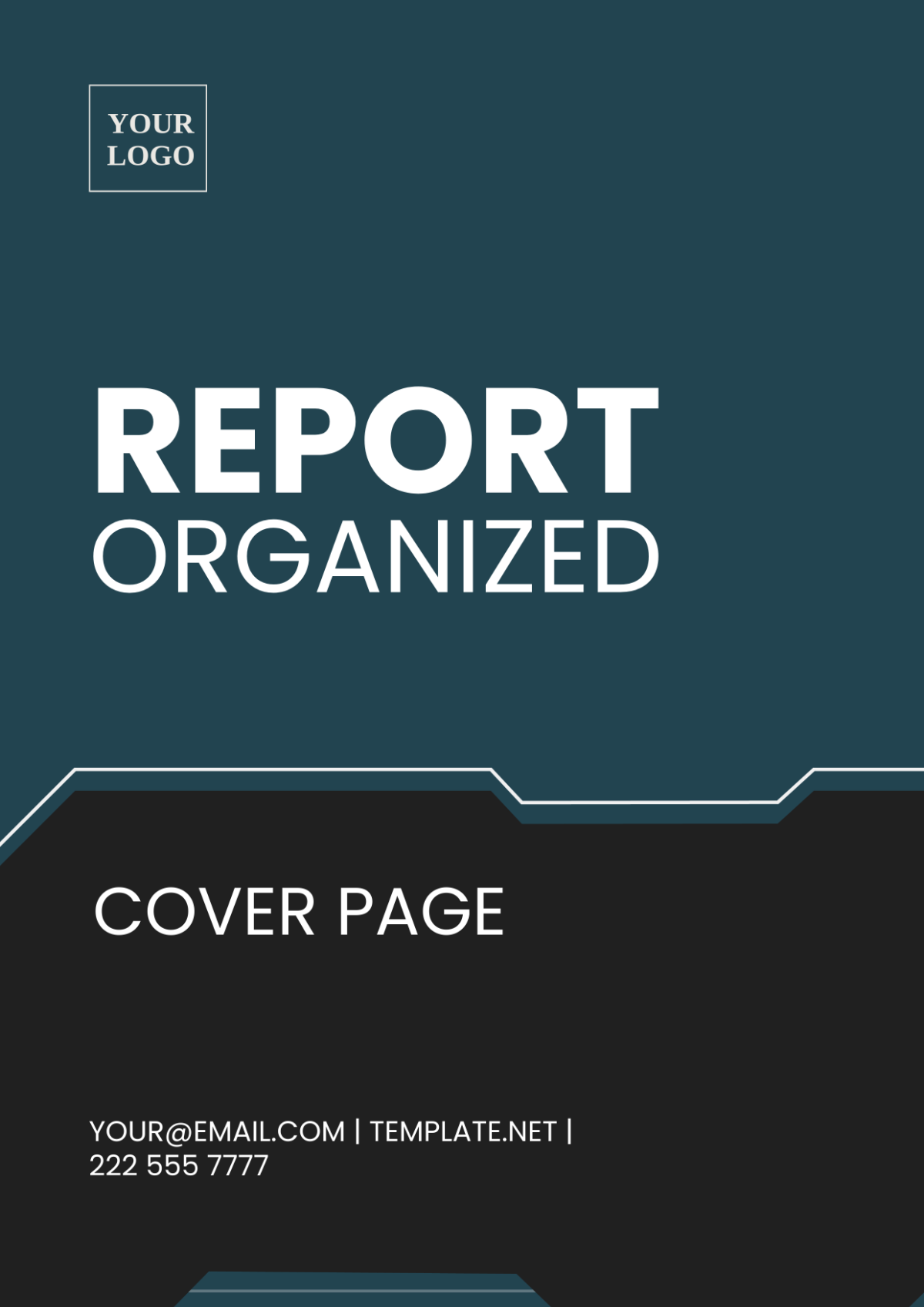 Report Organized Cover Page Template