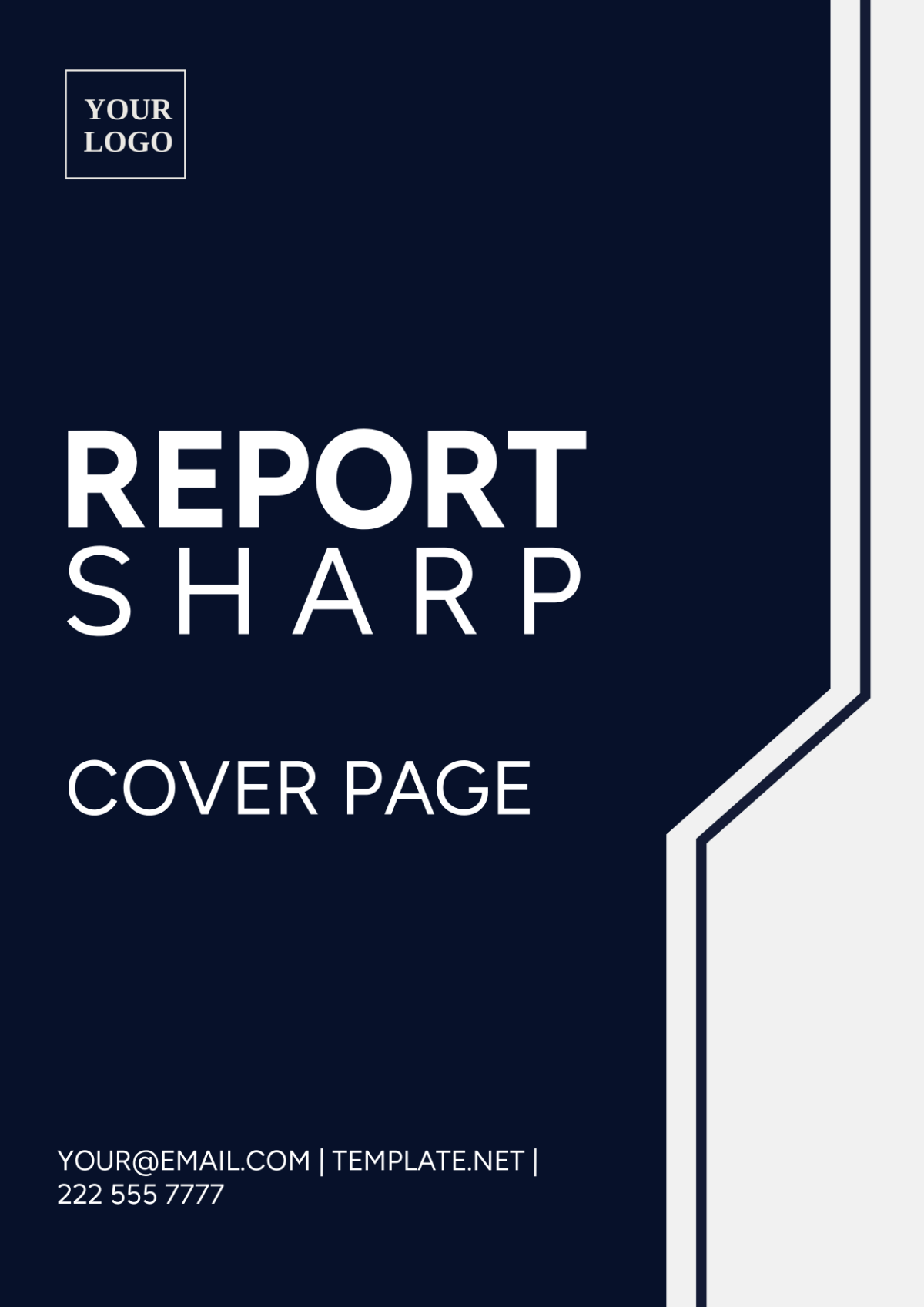 Report Sharp Cover Page Template
