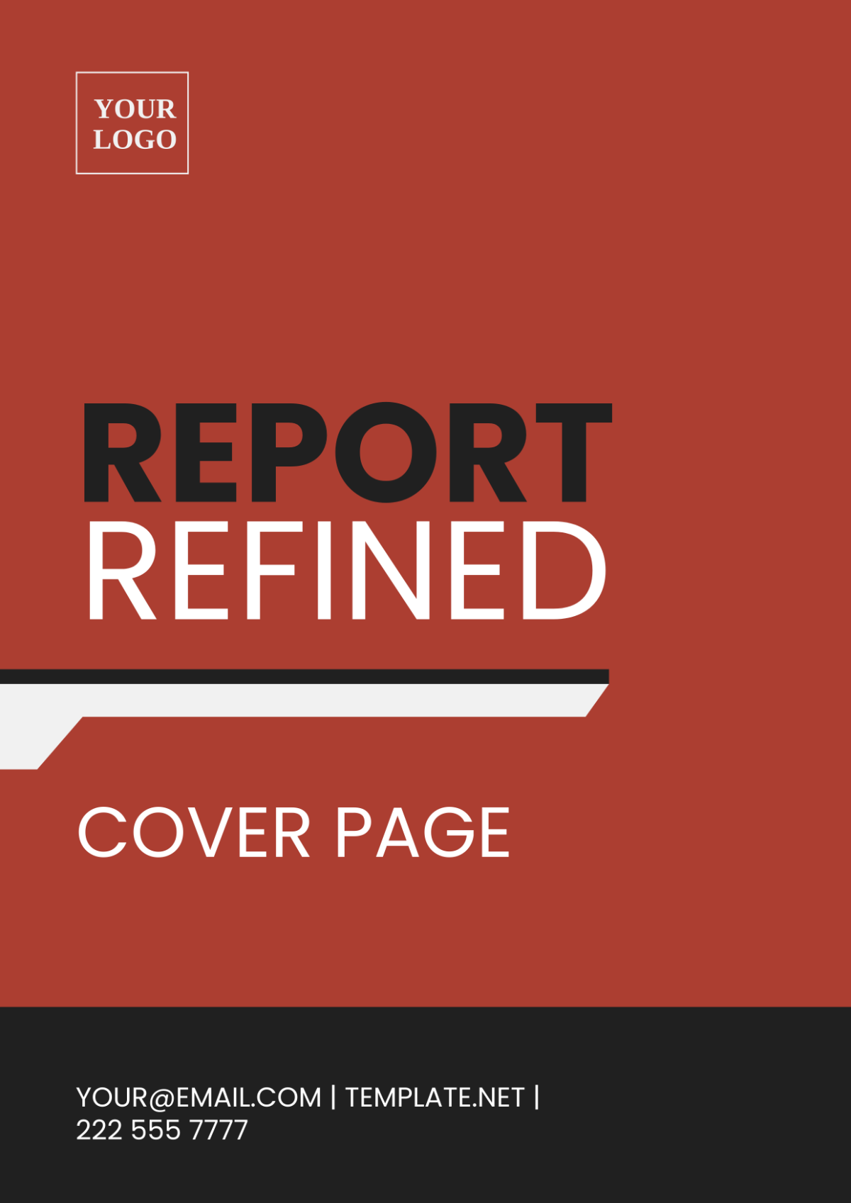 Report Refined Cover Page Template