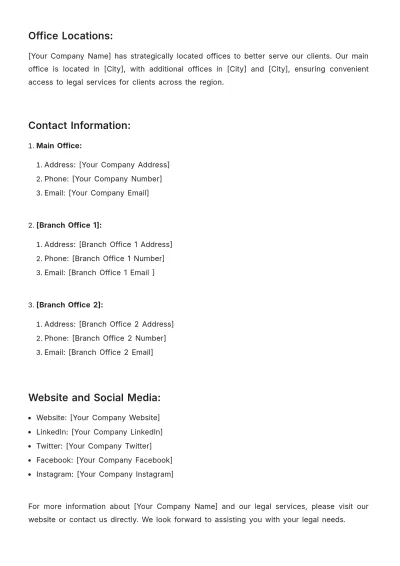 Free Law Firm Information Note Template to Edit Online