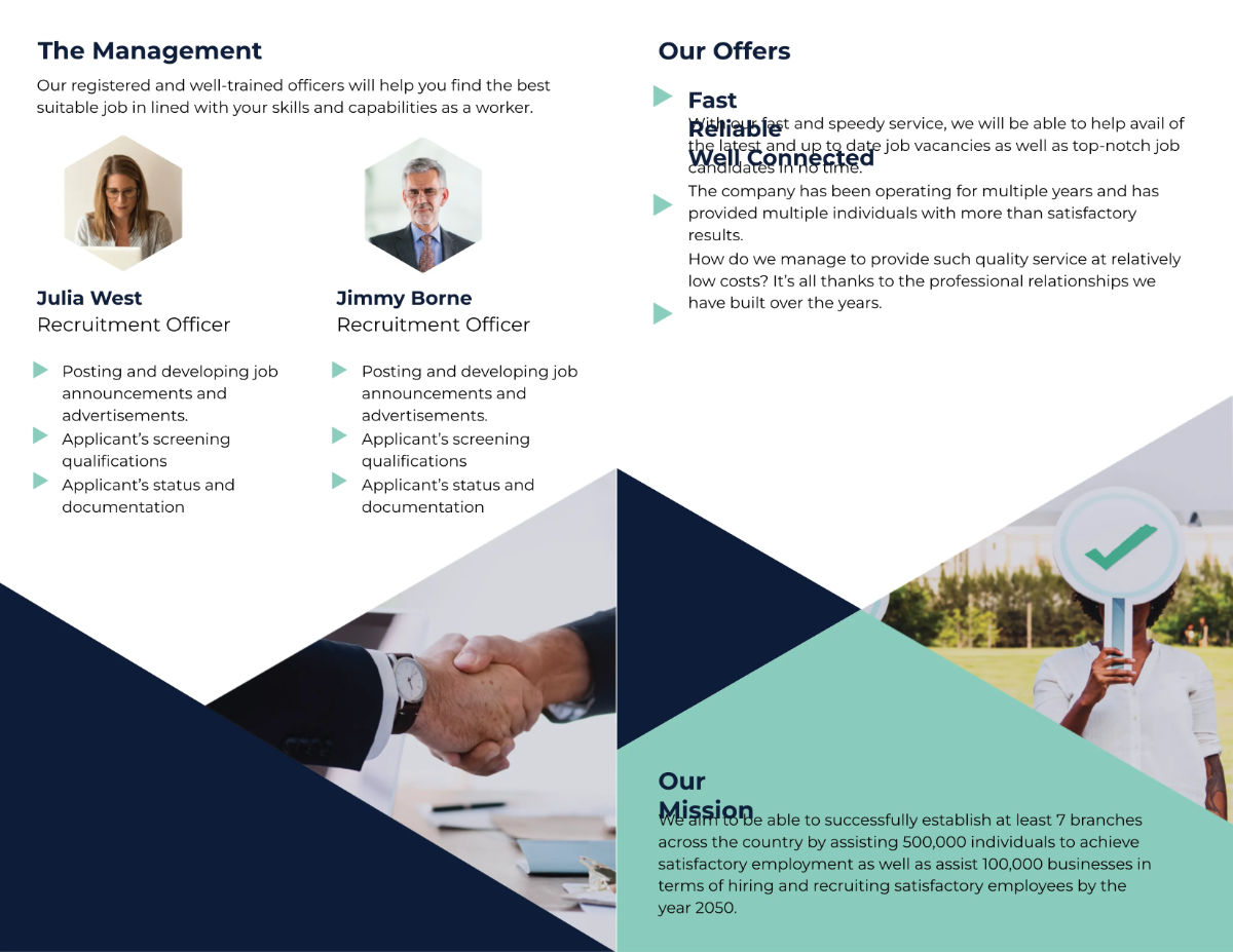 Free Recruitment Bi fold Brochure Template to Edit Online