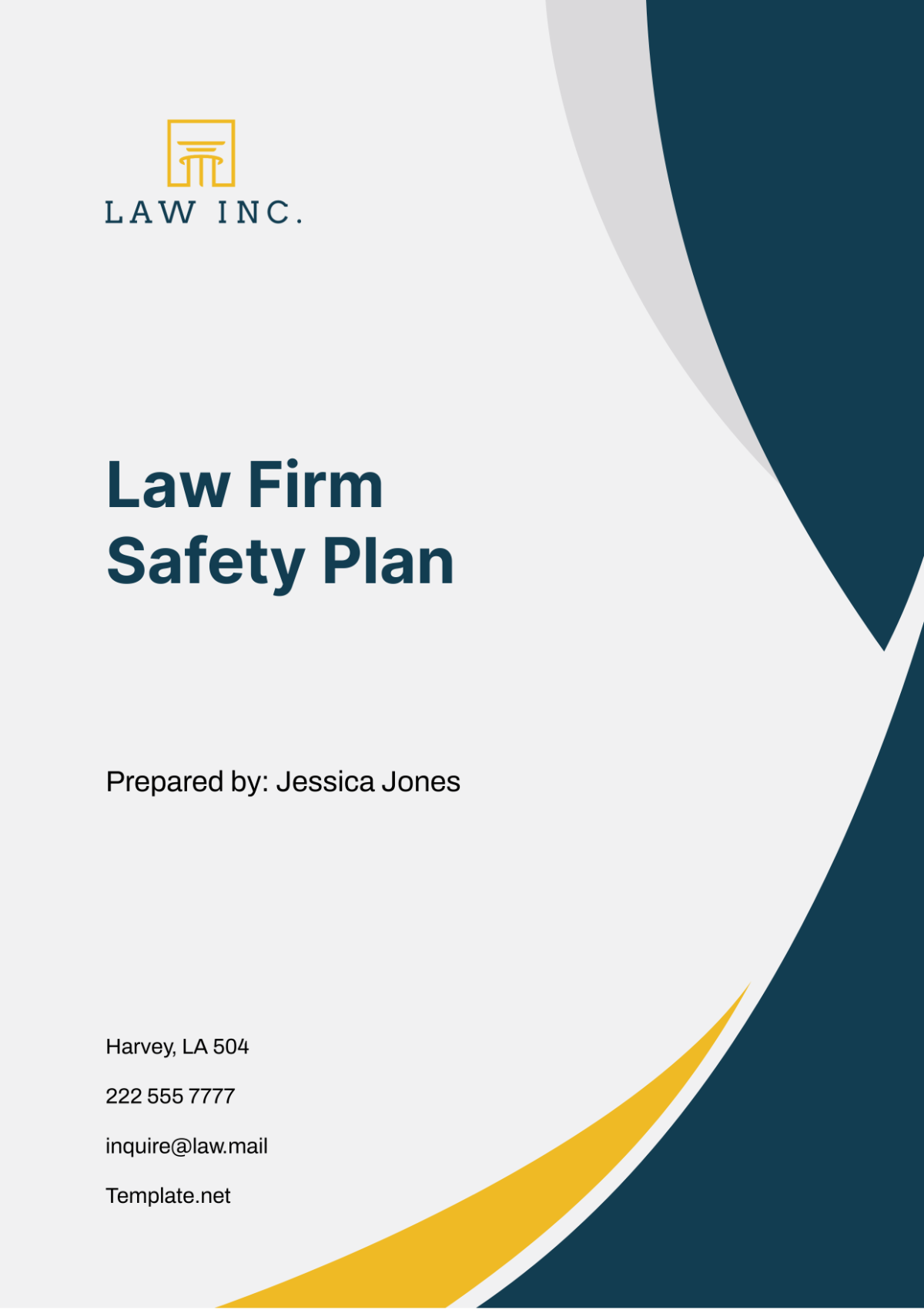 Law Firm Safety Plan Template