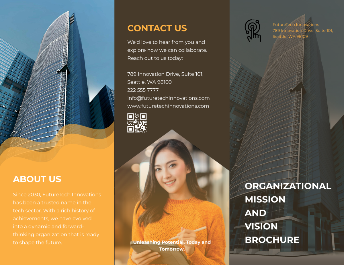 Organizational Mission and Vision Brochure Template - Edit Online & Download