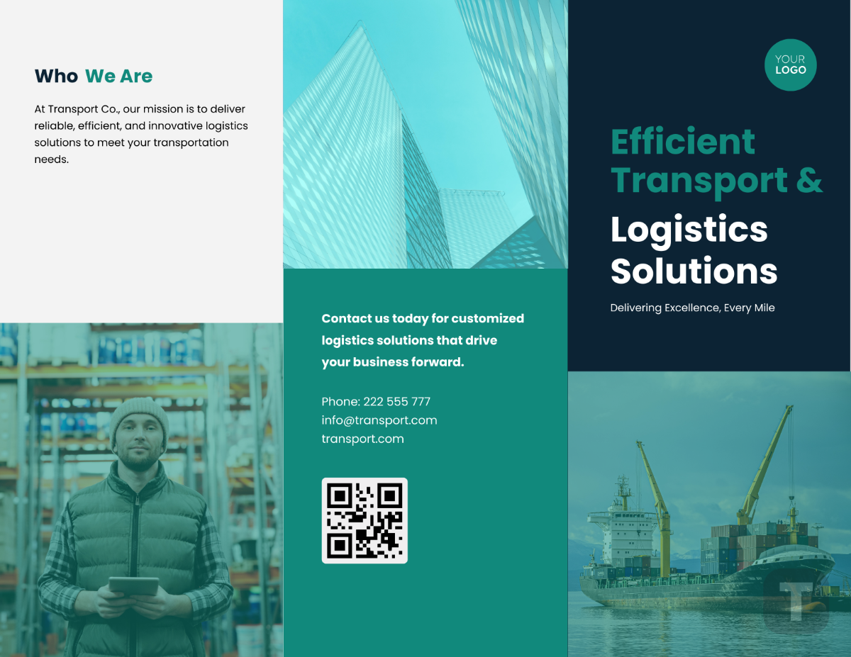 Transport and Logistic Brochure Template - Edit Online & Download