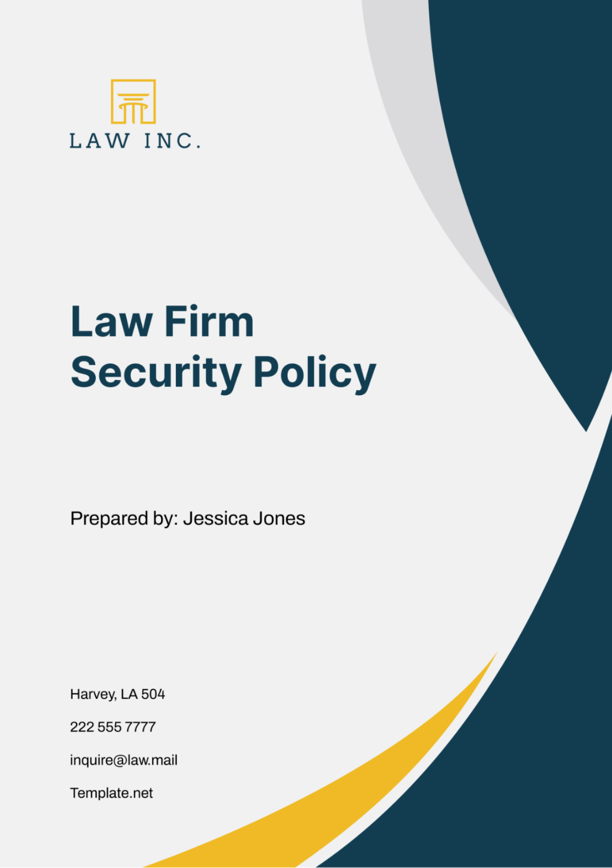 Law Firm Security Policy Template - Edit Online & Download