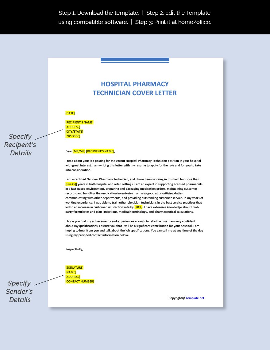 cover letter for pharmacy technician position