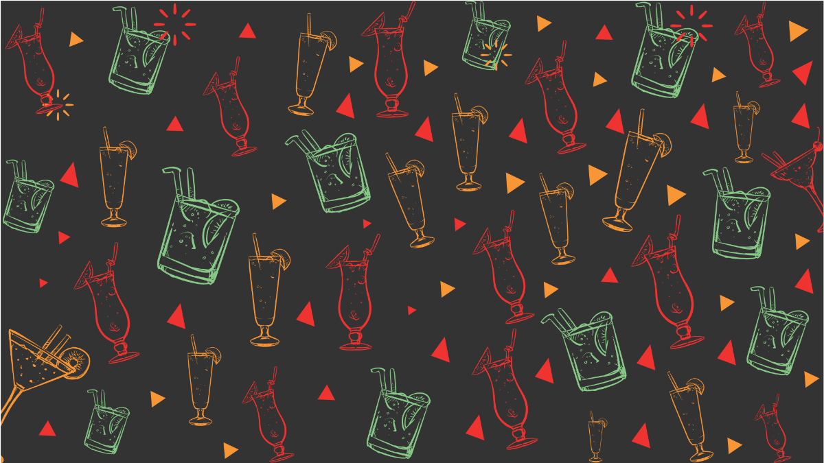 Free Cocktail Doodle Pattern 